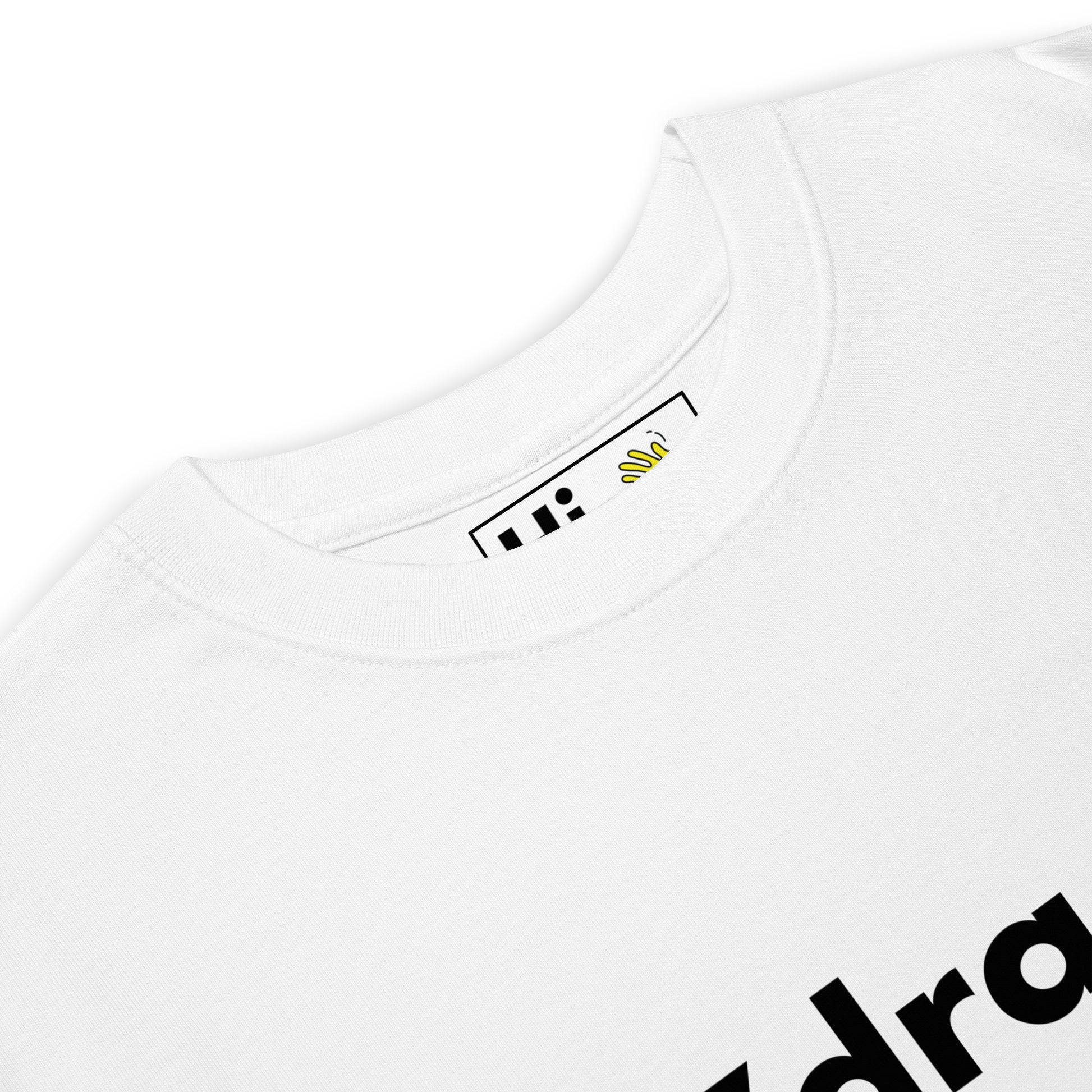Zdrasti Hi in Bulgarian Greeting T shirt in white from Happy interactions front detail, Zdrasti means Hi in Bulgarian