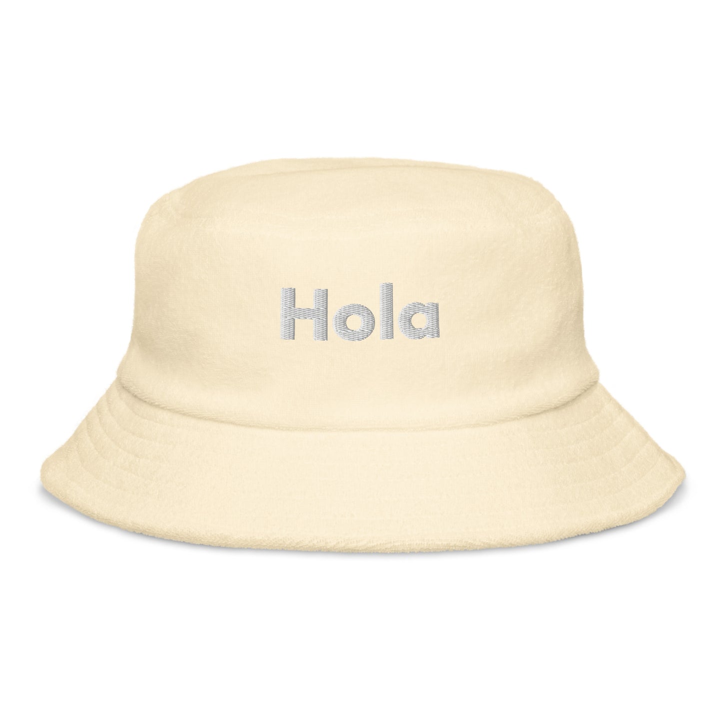 Hola Fuzzy Bucket Hat in yellow by Hi 👋 Happy interactions 