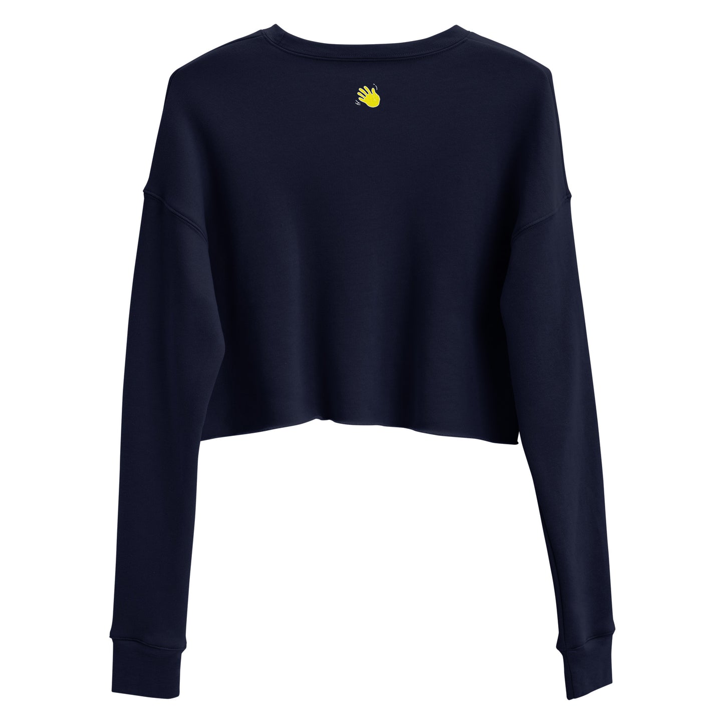 Hi Cropped Sweatshirt from Happy interactions in Navy  'ello love — Greeting in British English