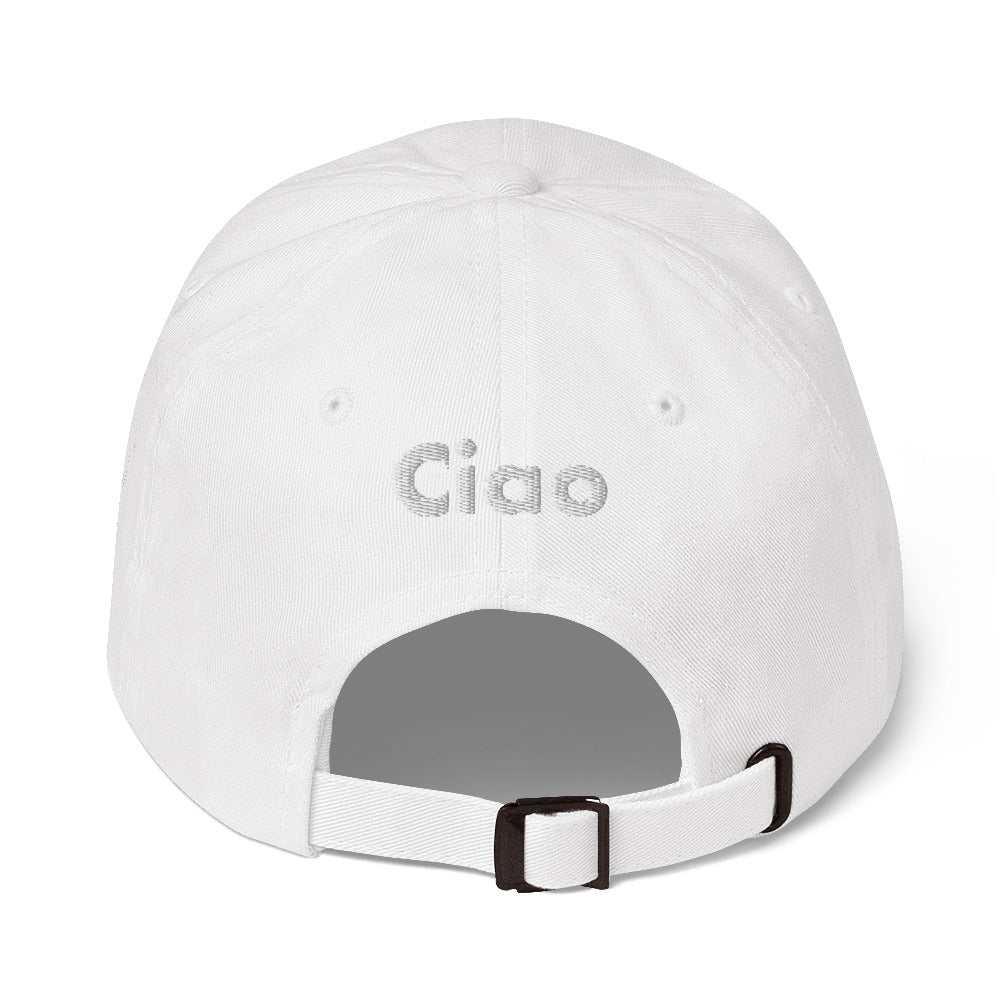 Hi Ciao hat in white back