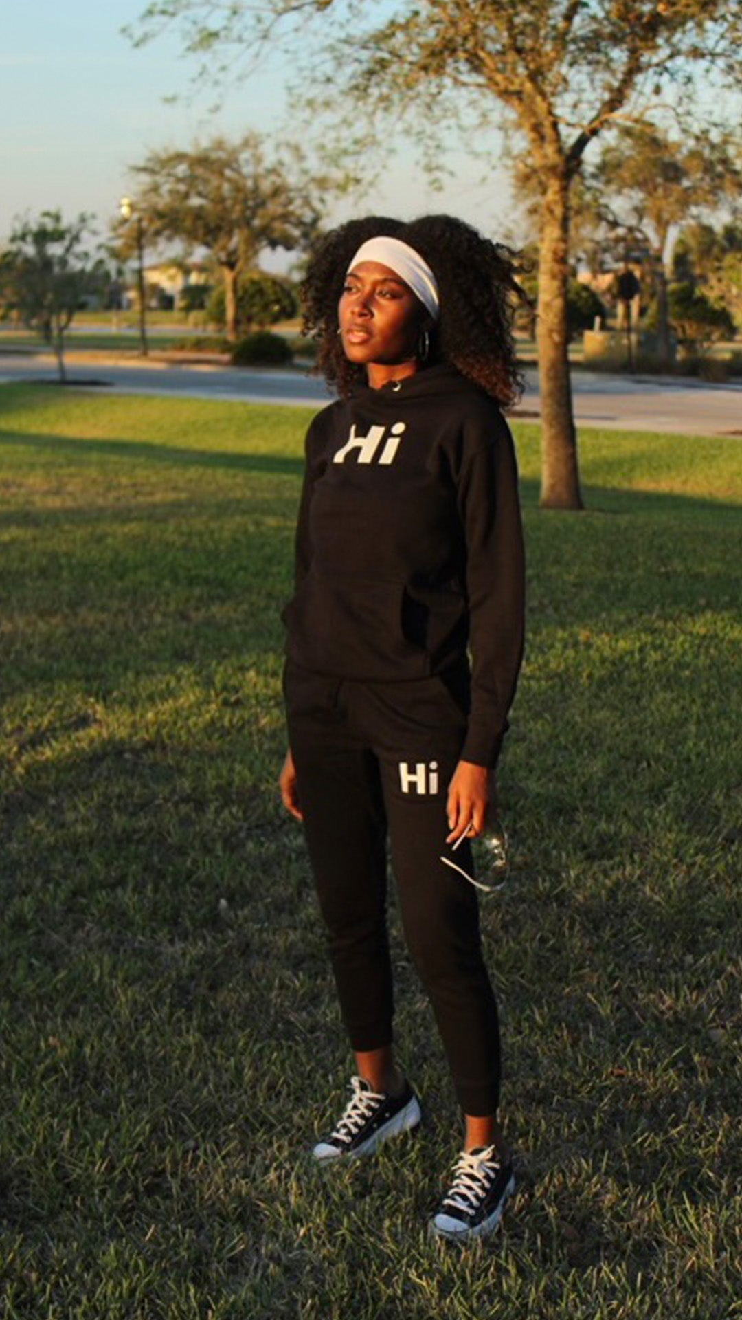 Hi Sweatpants in Black worn by Diana Rochez