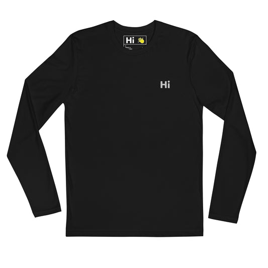 Hi Embroidered Long Sleeve shirt in black