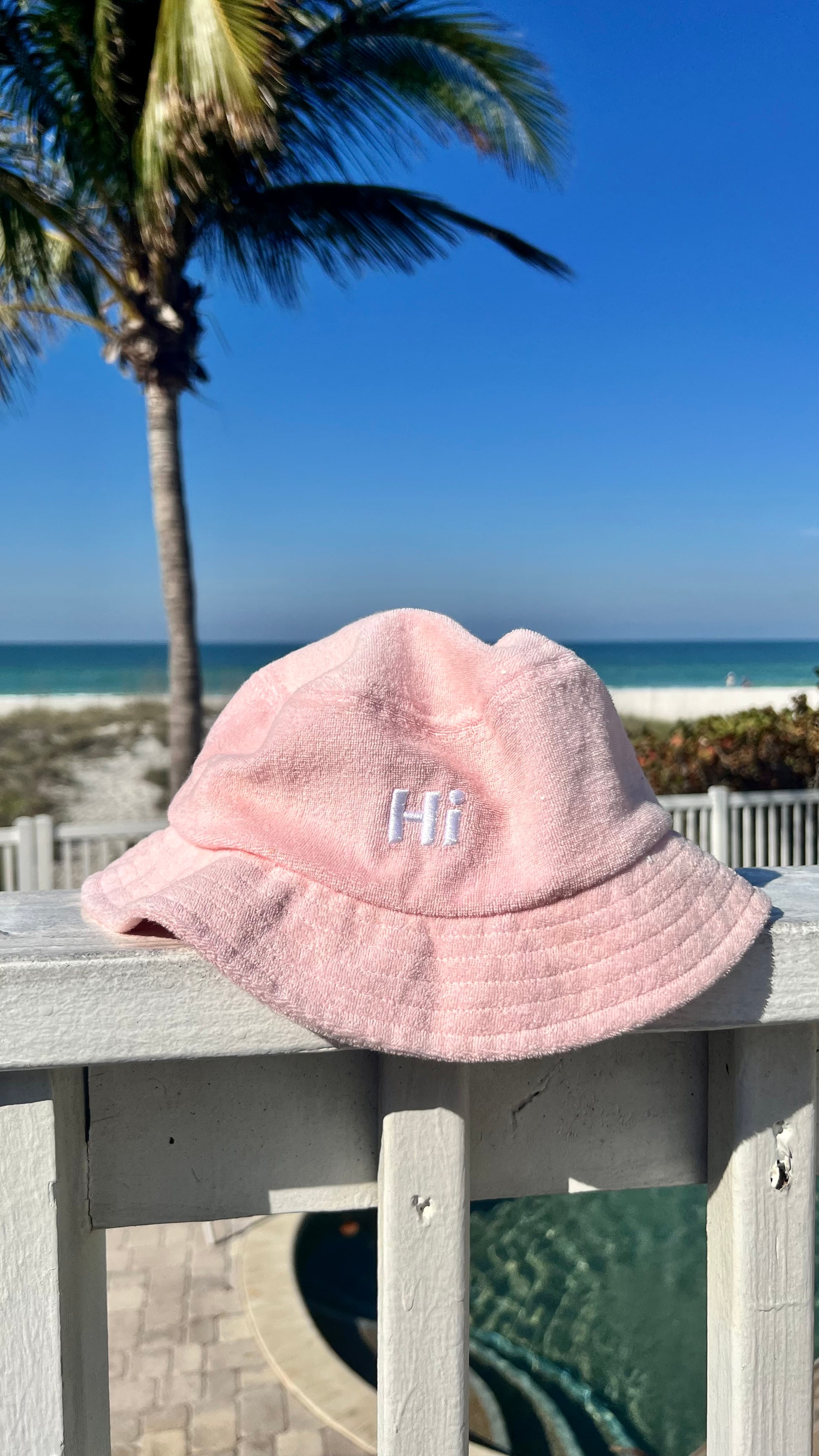 Hi Fuzzy Bucket Hat in pink modeled by HelloMckaylyn