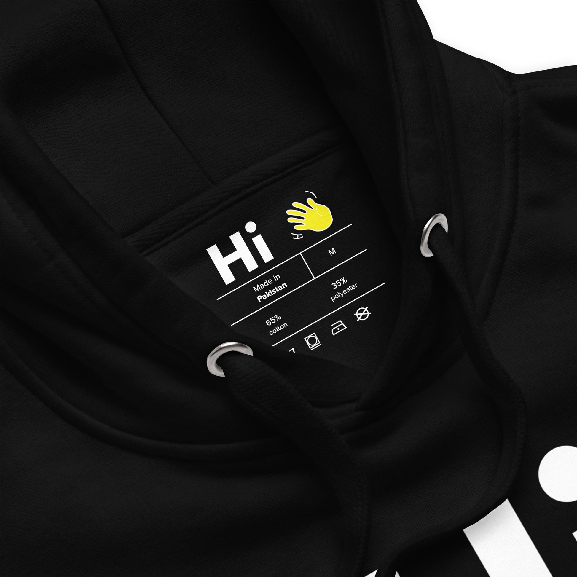 Hi Hoodie in Black by Happy interactions