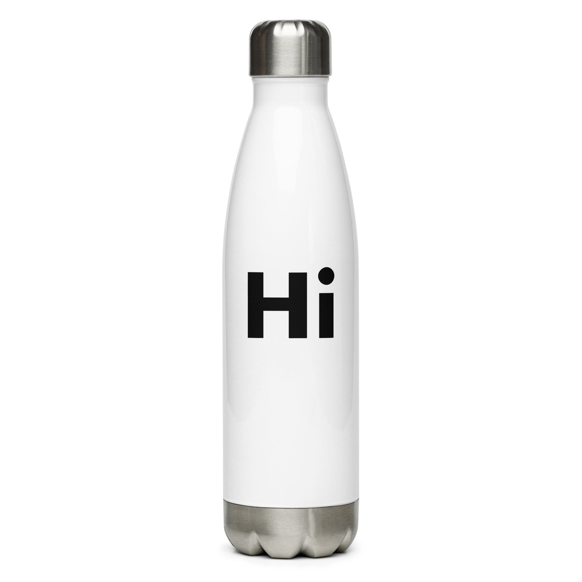 Hi Stainless Steel Water Bottle in white