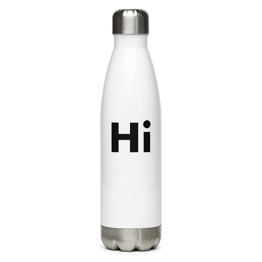Hi Stainless Steel Water Bottle in white