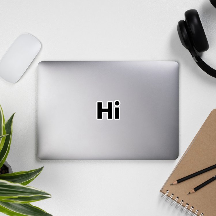 Hi cut out sticker on laptop mock up