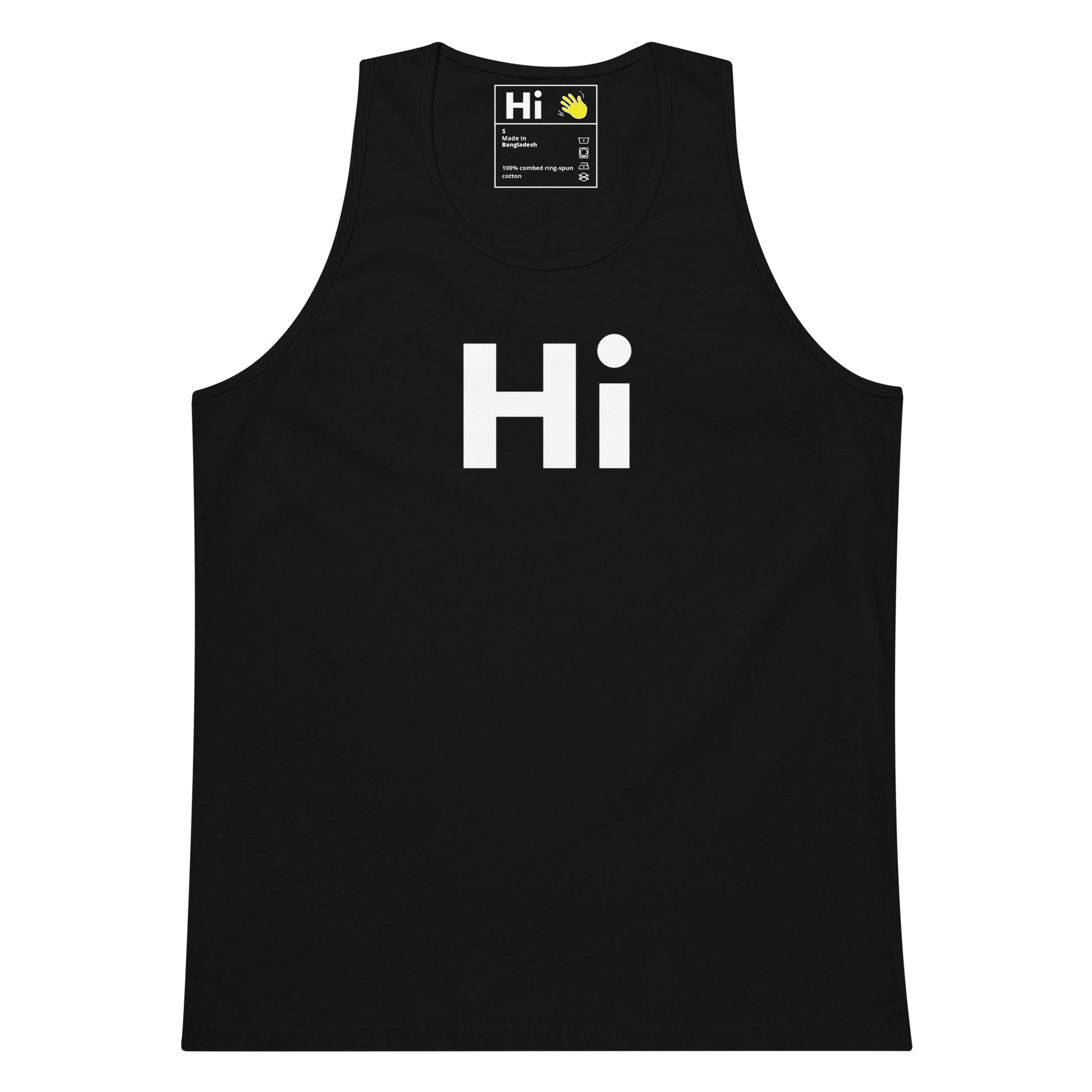 Hi Tank Top by Happy interactions in Black