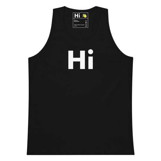 Hi Tank Top by Happy interactions in Black