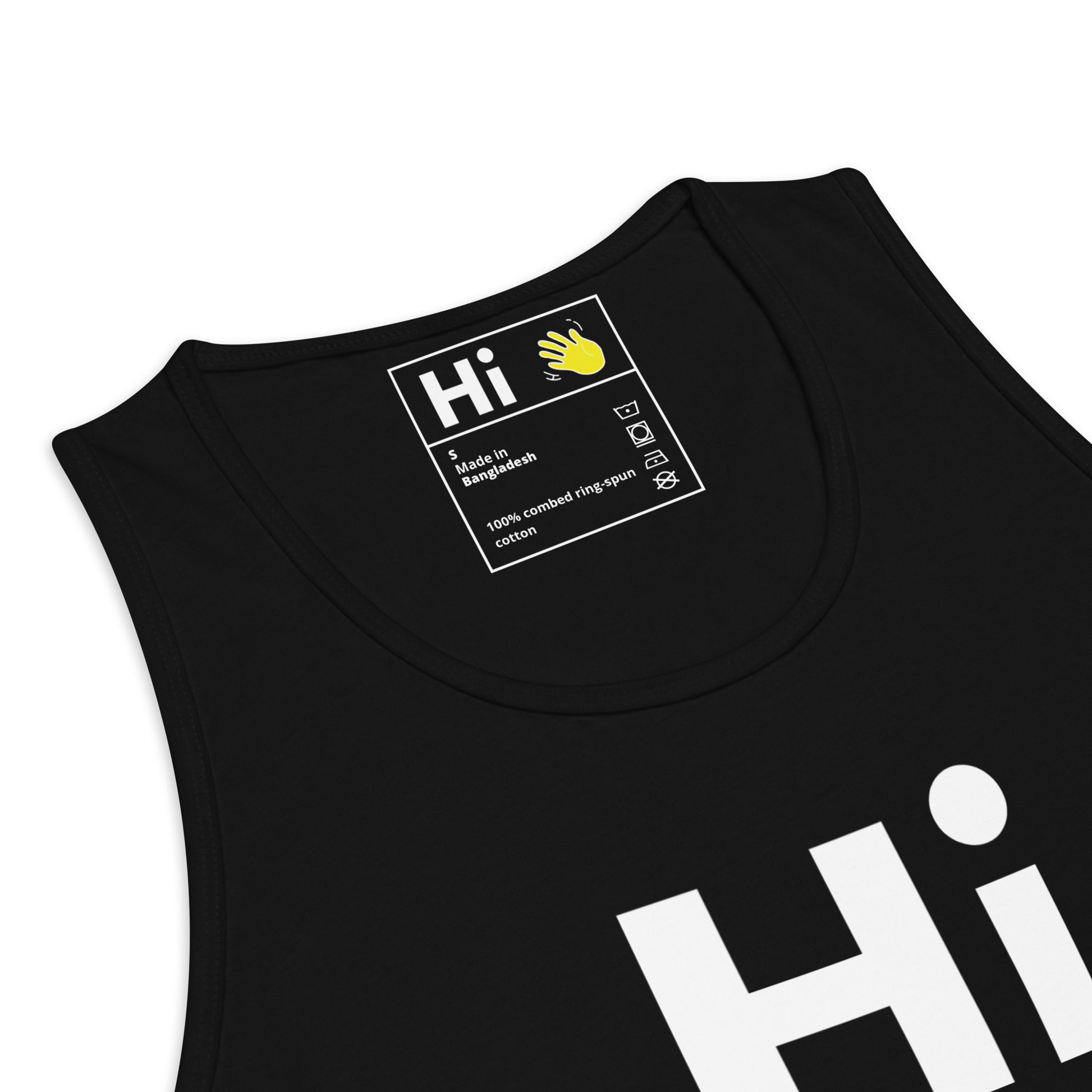 Hi Tank Top by Happy interactions in Black, back detail