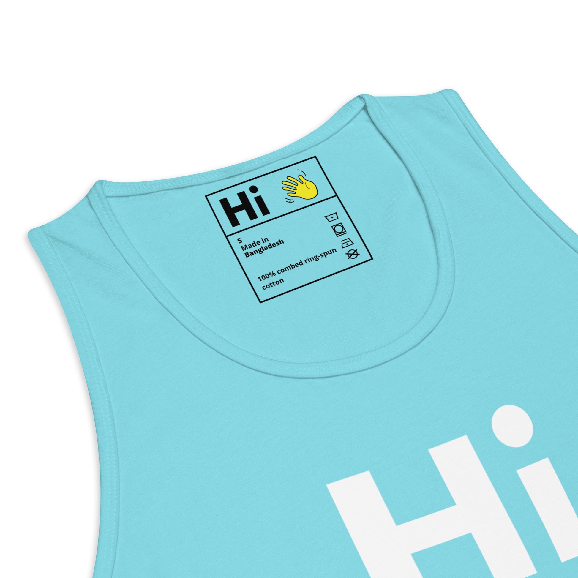 Hi Tank Top by Happy interactions in Light Blue detail