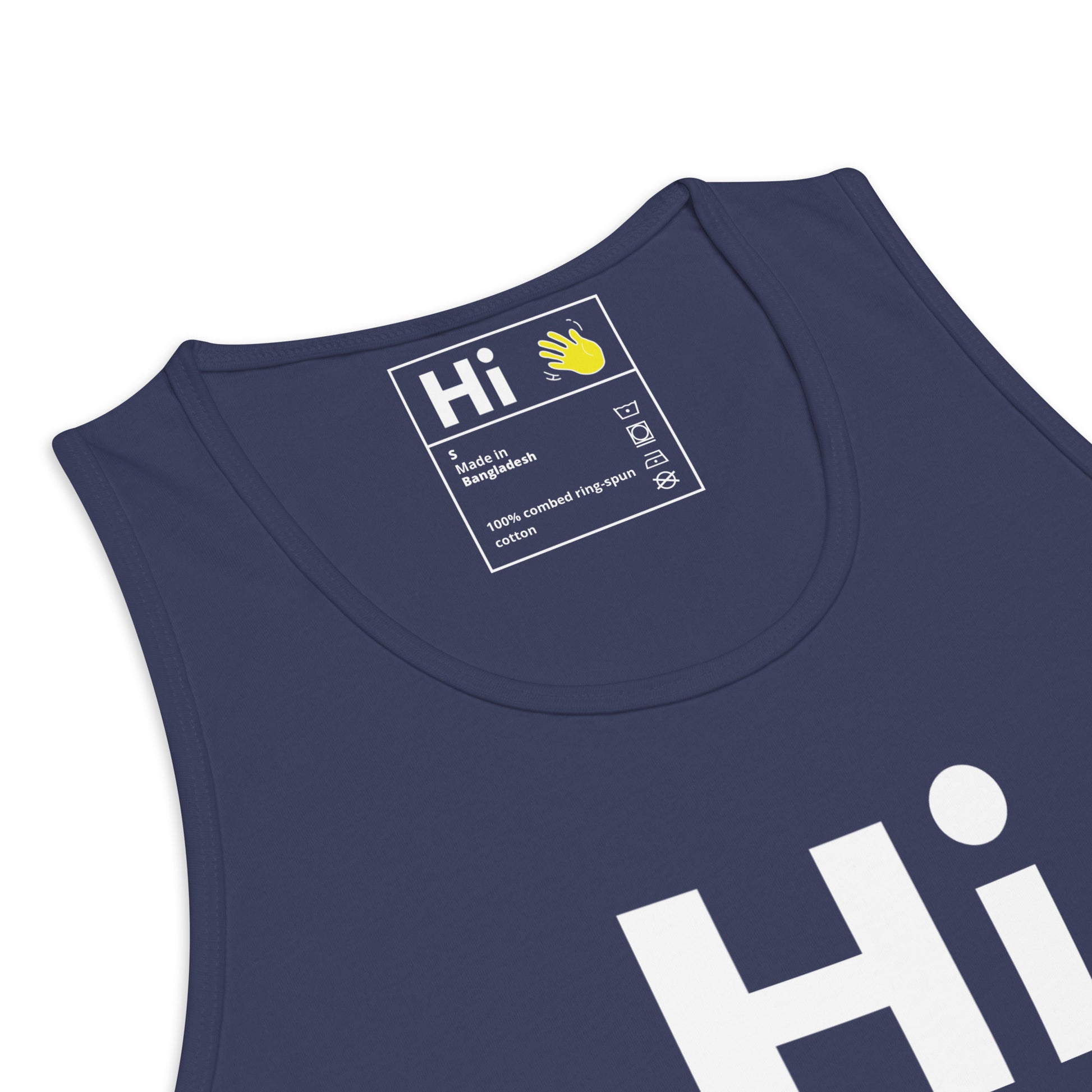 Hi Tank Top by Happy interactions in Navy detail