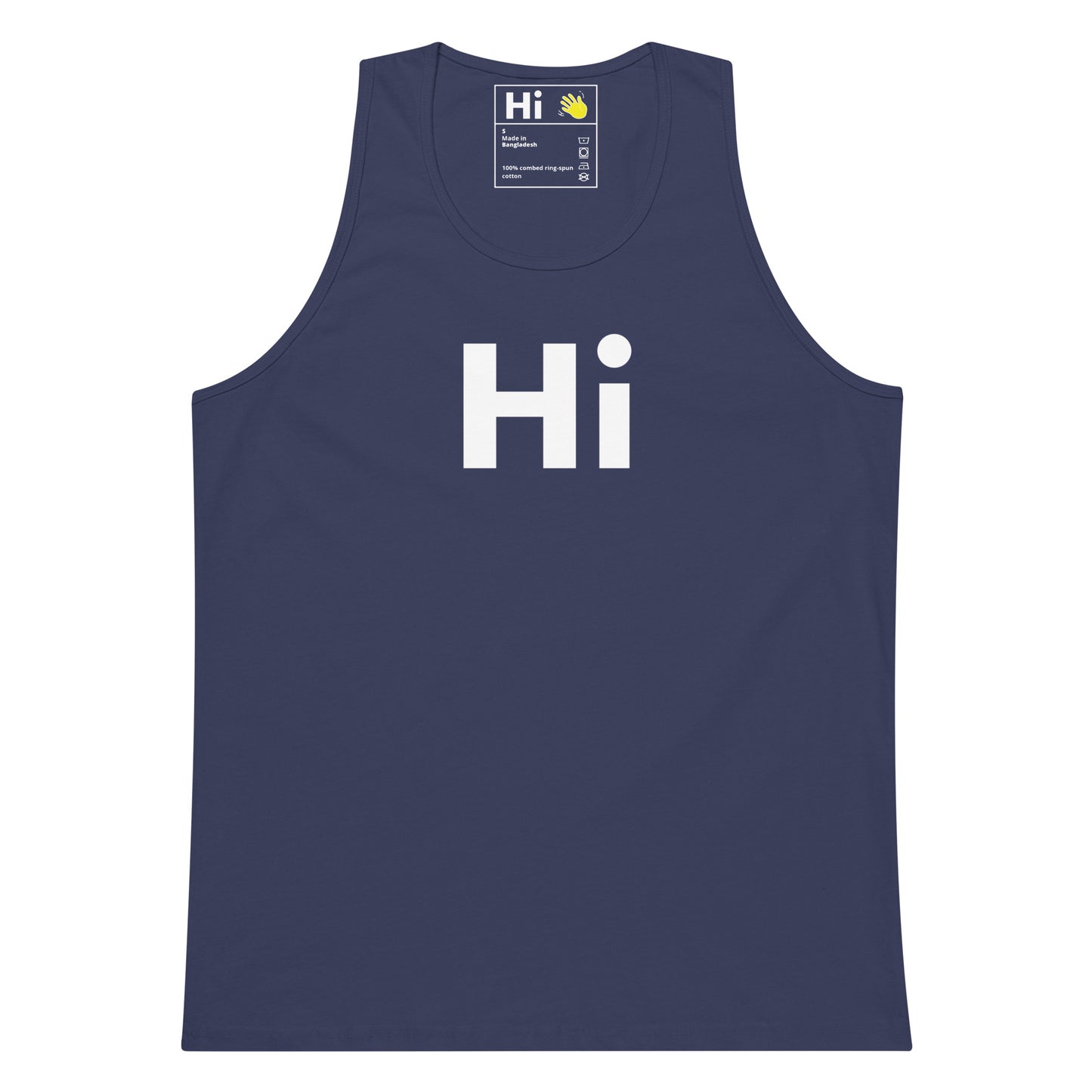 Hi Tank Top by Happy interactions in Navy front