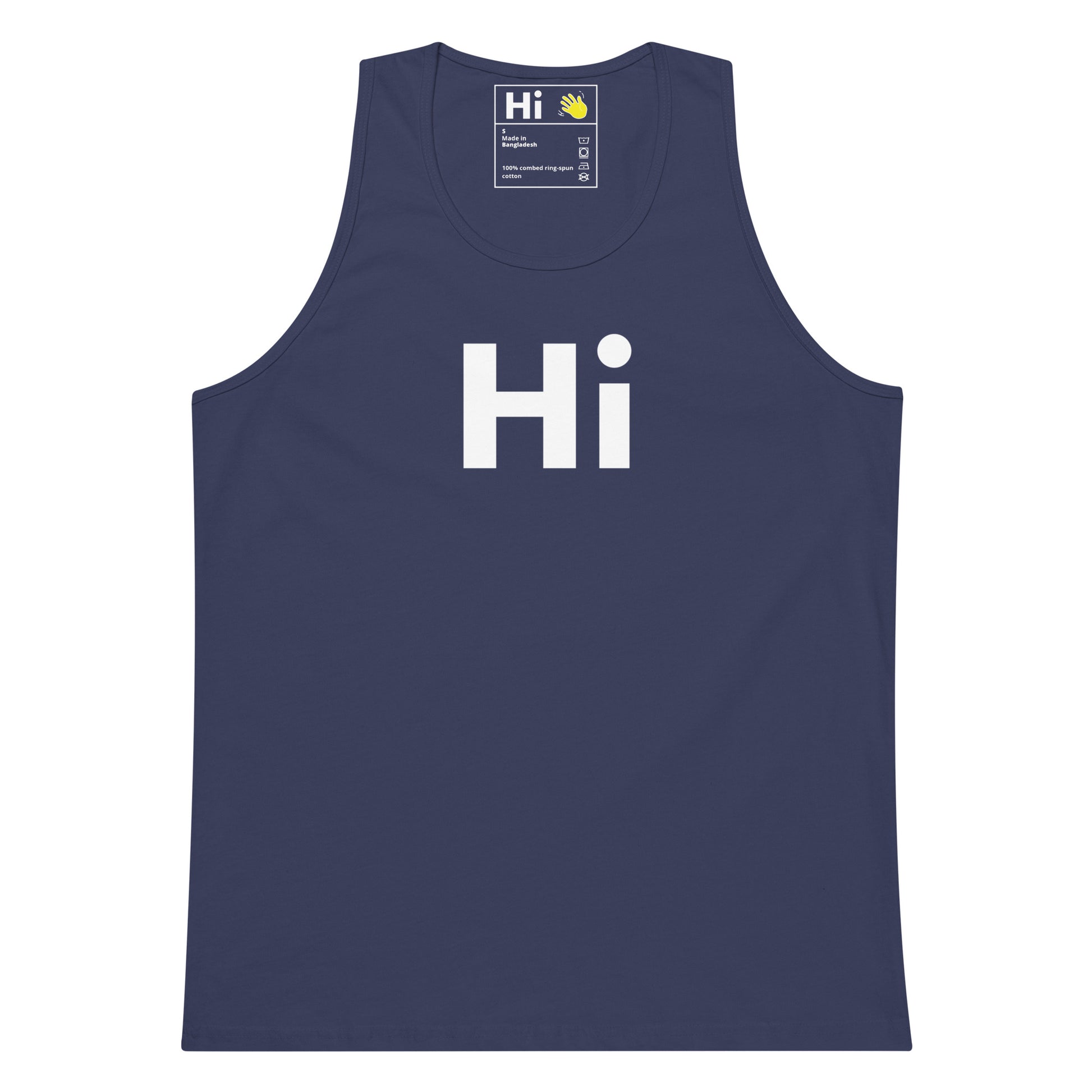 Hi Tank Top by Happy interactions in Navy front