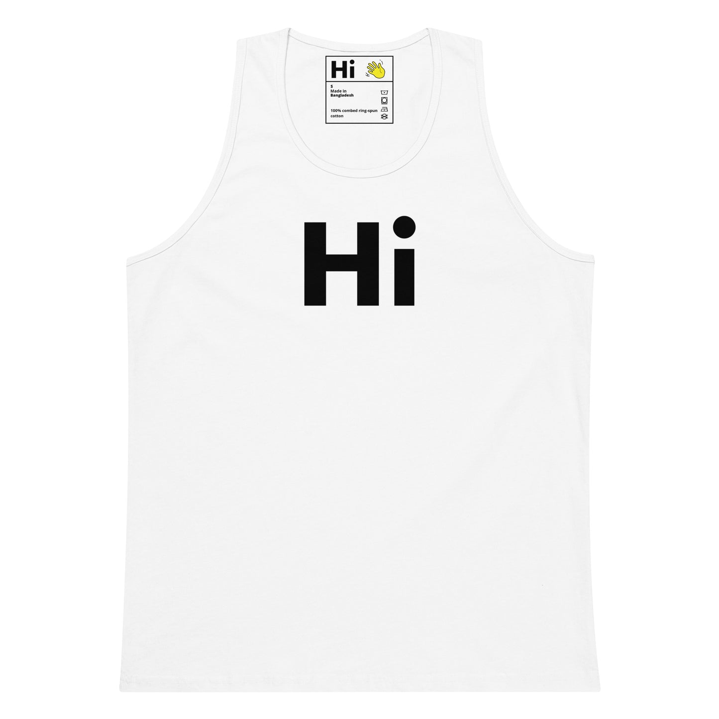 Hi Tank Top by Happy interactions in White