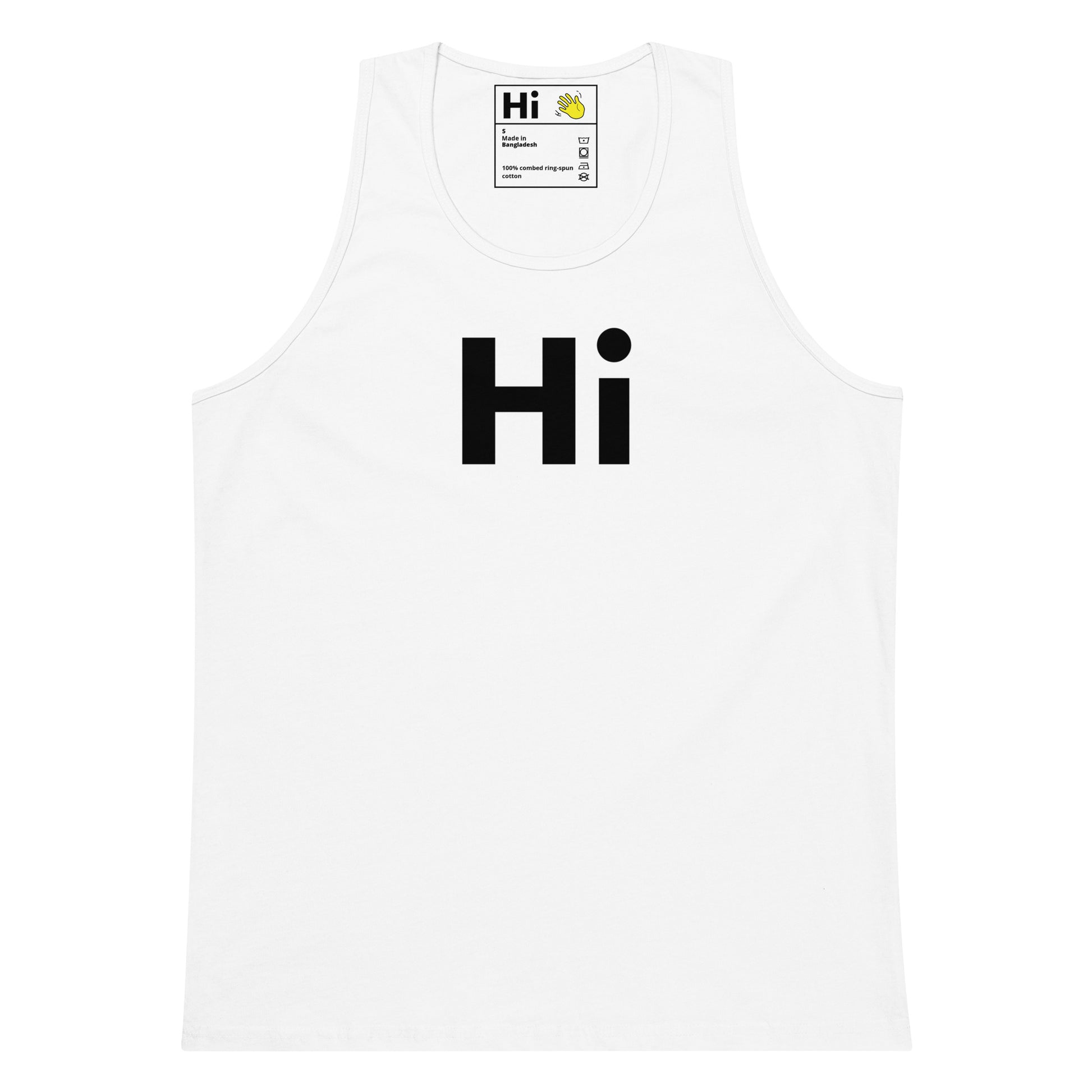 Hi Tank Top by Happy interactions in White