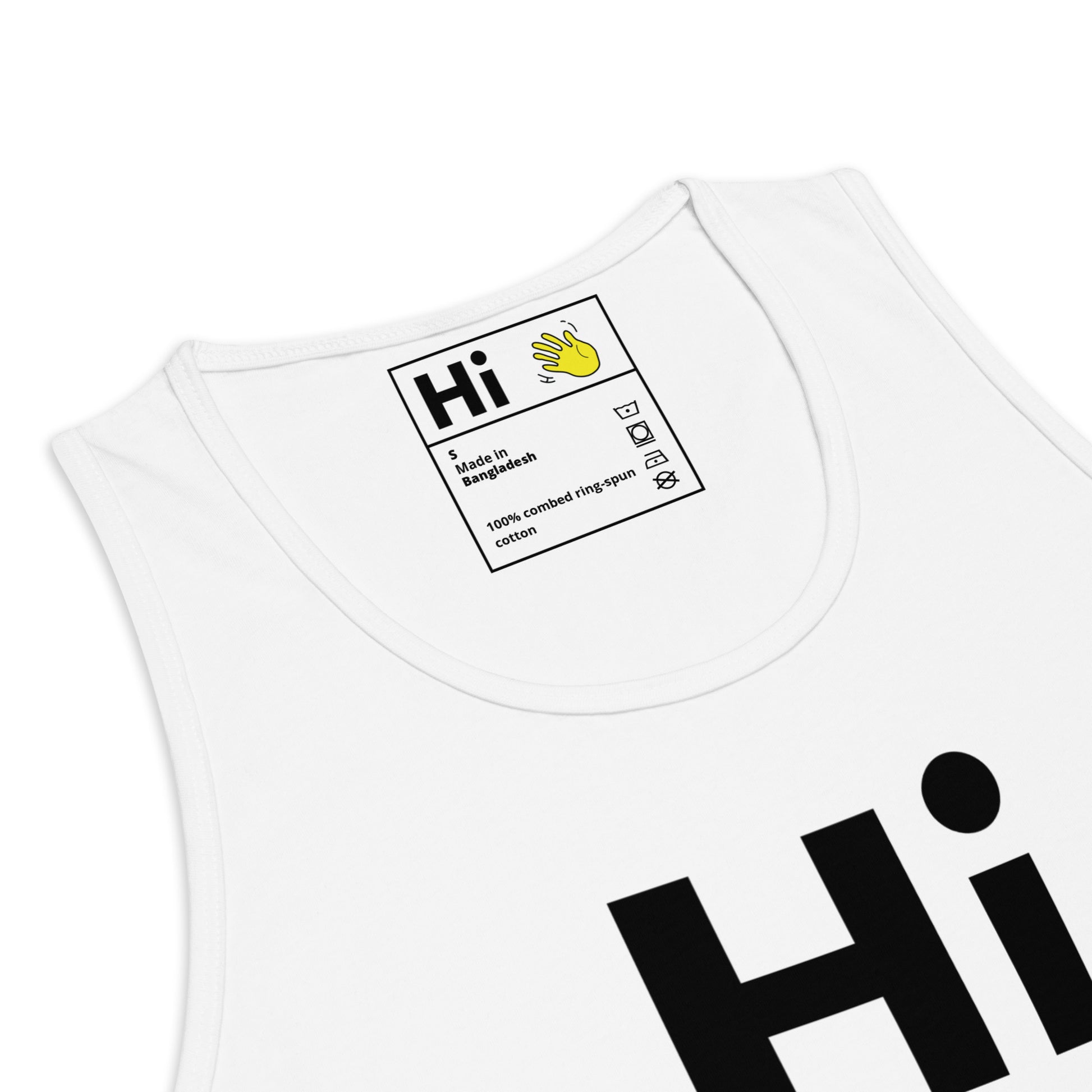 Hi Tank Top by Happy interactions in White