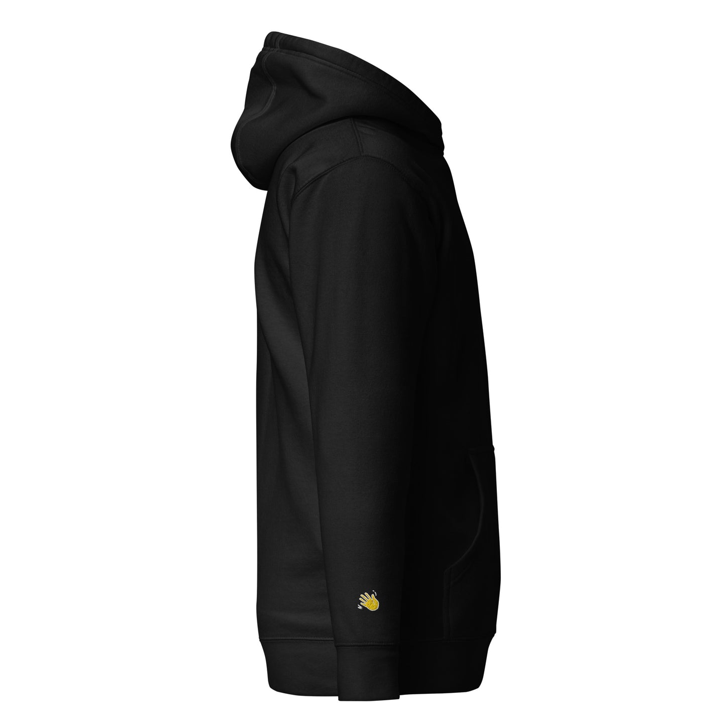 Hi lux embroidered Hoodie in black sleeve detail
