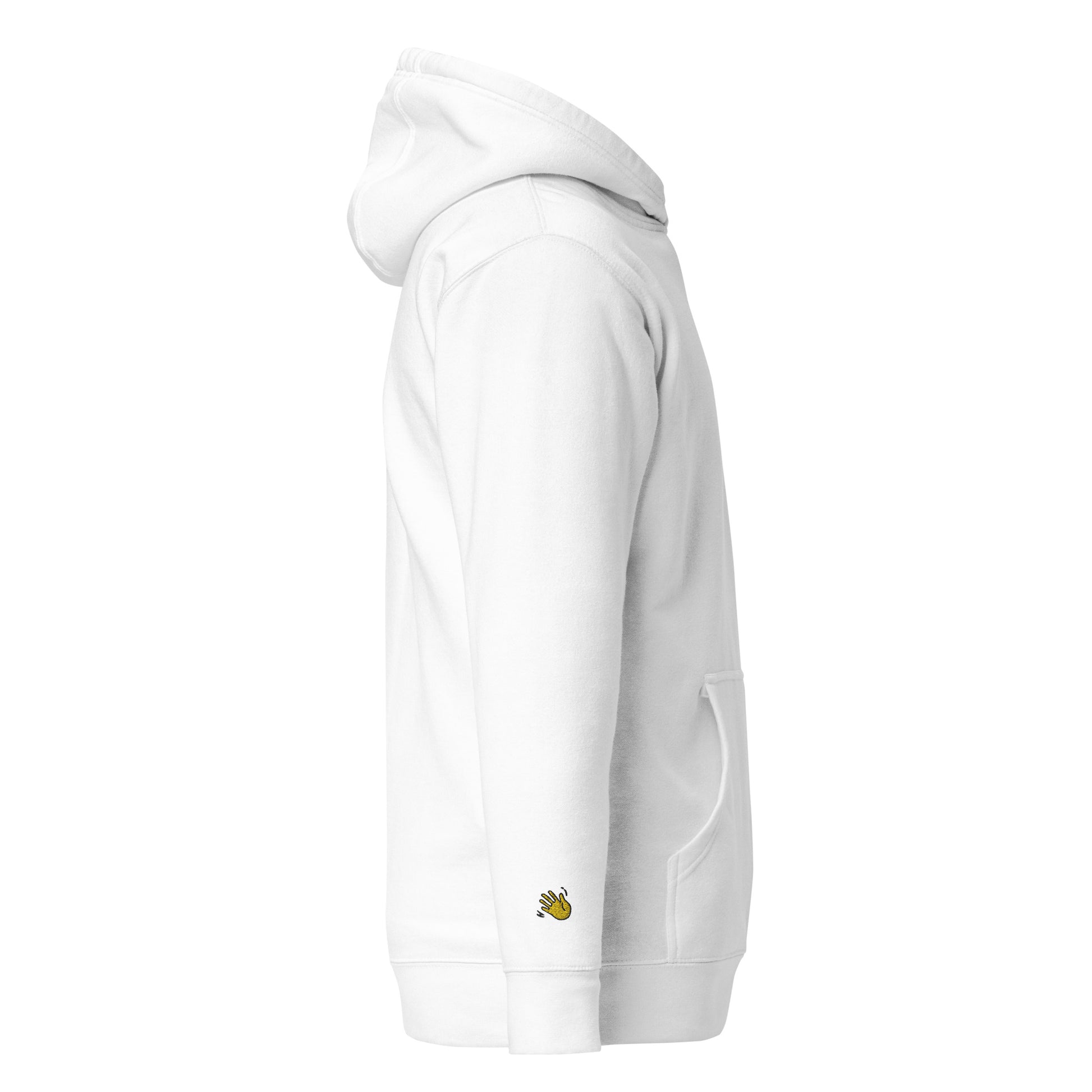 Hi lux embroidered Hoodie in white sleeve detail