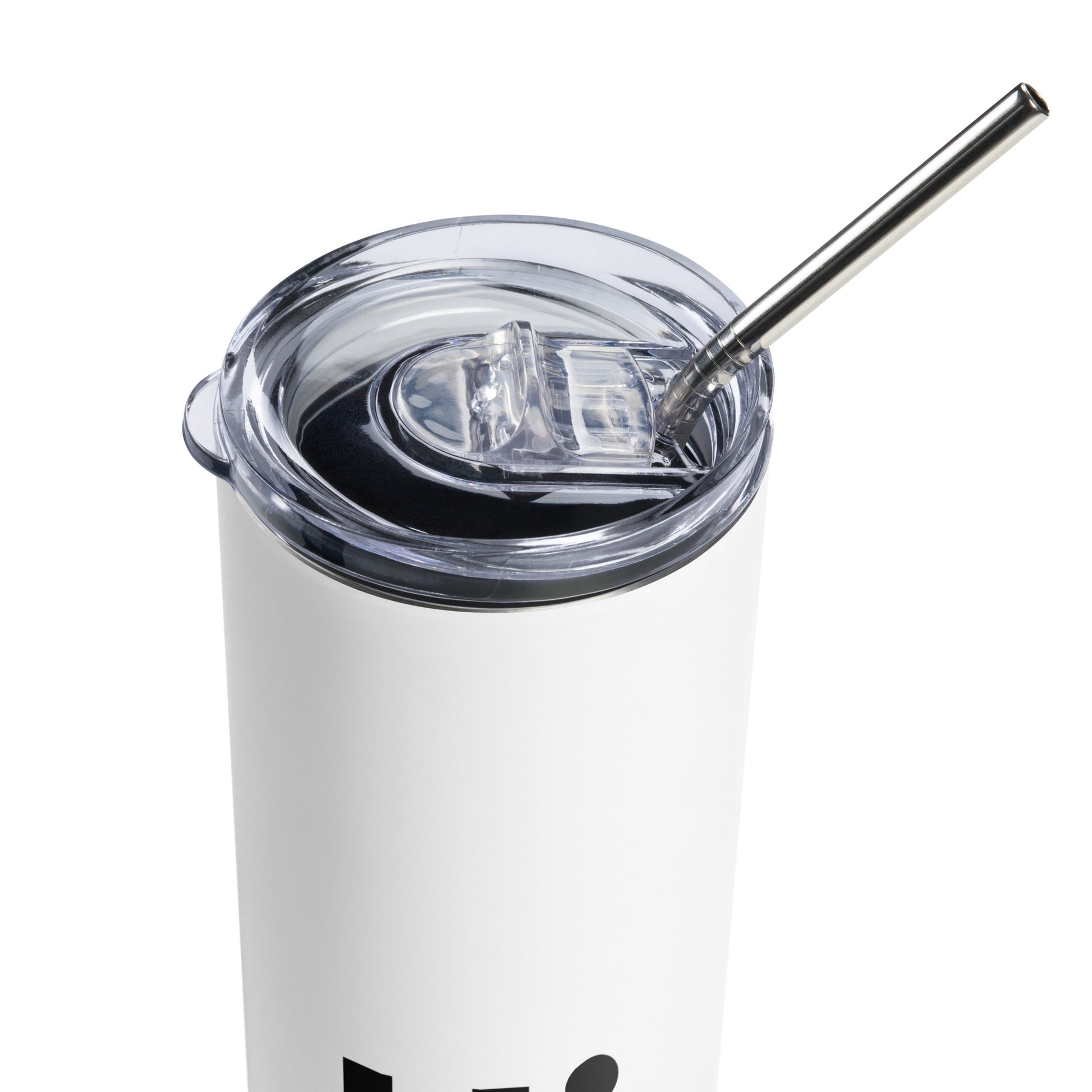 Hi tall tumbler reusable drinking vessel with steel straw