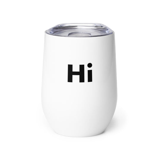Hi wine tumbler white front