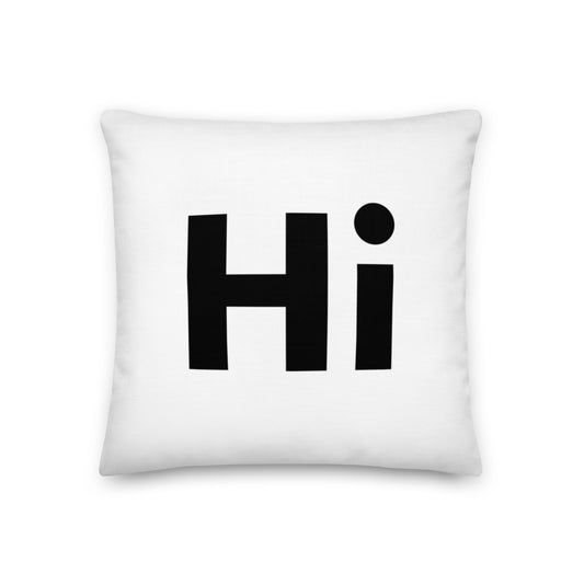 Hi Pillow in white by HiJohnny.com