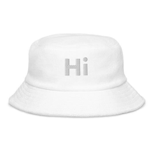 Hi Fuzzy Bucket Hat in white by Johnny Michael at HiJohnny.com. It’s fuzzy, fashionable and friendly. Put it on your head and go greet the world.